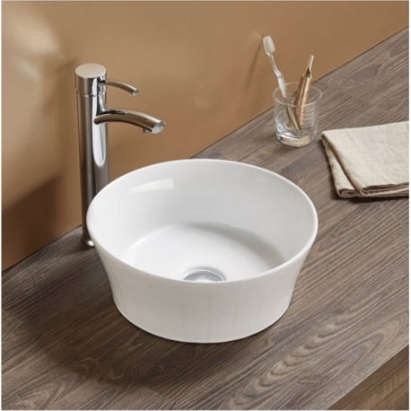 American Imaginations AI-27804 14.09-in. W Above Counter White Bathroom Vessel Sink For Wall Mount Wall Mount Drilling
