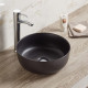 American Imaginations AI-27839 14.09-in. W Above Counter Black Bathroom Vessel Sink For Deck Mount Deck Mount Drilling