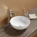 American Imaginations AI-27848 14.09-in. W Above Counter White Bathroom Vessel Sink For Deck Mount Deck Mount Drilling