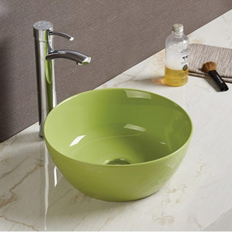 American Imaginations AI-27865 14.09-in. W Above Counter Olive Bathroom Vessel Sink For Deck Mount Deck Mount Drilling