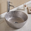 American Imaginations AI-27869 14.09-in. W Above Counter Silver Bathroom Vessel Sink For Deck Mount Deck Mount Drilling