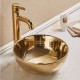 American Imaginations AI-27892 14.09-in. W Above Counter Gold Bathroom Vessel Sink For Deck Mount Deck Mount Drilling