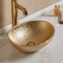 American Imaginations AI-27933 15.94-in. W Above Counter Gold Bathroom Vessel Sink For Deck Mount Deck Mount Drilling
