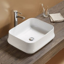 American Imaginations AI-27953 20.9-in. W Above Counter White Bathroom Vessel Sink For Deck Mount Deck Mount Drilling