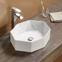 American Imaginations AI-27965 19.7-in. W Above Counter White Bathroom Vessel Sink For Deck Mount Deck Mount Drilling