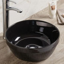 American Imaginations AI-28020 14.09-in. W Above Counter Black Bathroom Vessel Sink For Wall Mount Wall Mount Drilling