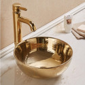 American Imaginations AI-28036 14.09-in. W Above Counter Gold Bathroom Vessel Sink For Wall Mount Wall Mount Drilling