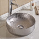 American Imaginations AI-28047 13.98-in. W Above Counter Silver Bathroom Vessel Sink For Wall Mount Wall Mount Drilling