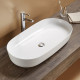 American Imaginations AI-28062 32.09-in. W Above Counter White Bathroom Vessel Sink For Wall Mount Wall Mount Drilling