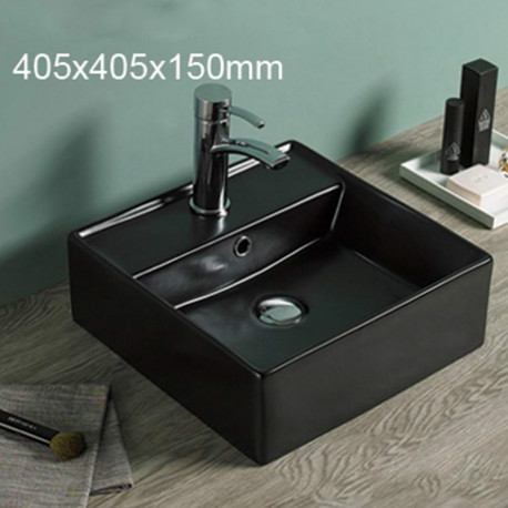 American Imaginations AI-28101 16-in. W Above Counter Black Bathroom Vessel Sink For 1 Hole Center Drilling