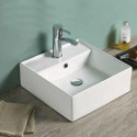 American Imaginations AI-28102 16-in. W Above Counter White Bathroom Vessel Sink For 1 Hole Center Drilling