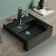 American Imaginations AI-28104 16.14-in. W Semi-Recessed Black Bathroom Vessel Sink For 1 Hole Center Drilling