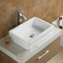 American Imaginations AI-28121 20.5-in. W Above Counter White Bathroom Vessel Sink For Deck Mount Deck Mount Drilling