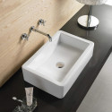 American Imaginations AI-28134 23.6-in. W Above Counter White Bathroom Vessel Sink For Deck Mount Deck Mount Drilling