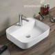 American Imaginations AI-28137 20-in. W Above Counter White Bathroom Vessel Sink For 1 Hole Center Drilling