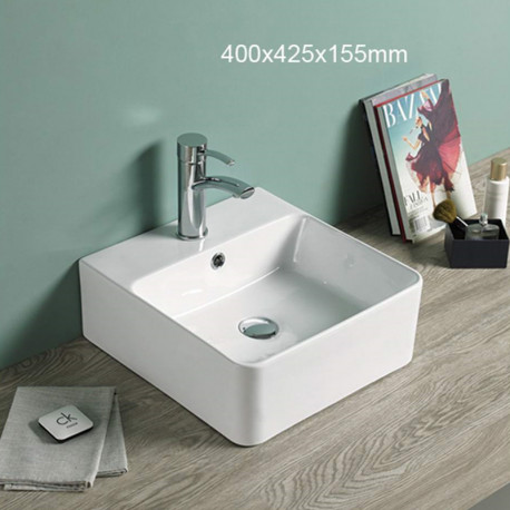 American Imaginations AI-28142 15.7-in. W Above Counter White Bathroom Vessel Sink For 1 Hole Center Drilling