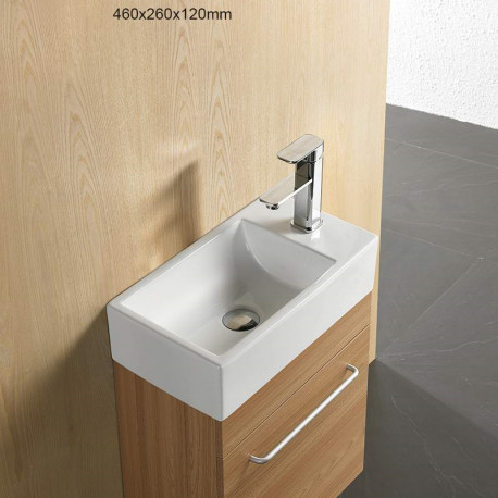 American Imaginations AI-28149 18.1-in. W Above Counter White Bathroom Vessel Sink For 1 Hole Right Drilling