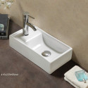 American Imaginations AI-28157 16.3-in. W Above Counter White Bathroom Vessel Sink For 1 Hole Left Drilling