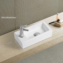 American Imaginations AI-28159 14.5-in. W Above Counter White Bathroom Vessel Sink For 1 Hole Left Drilling