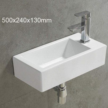 American Imaginations AI-28161 19.7-in. W Wall Mount White Bathroom Vessel Sink For 1 Hole Right Drilling