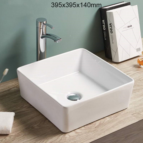 American Imaginations AI-28184 15.6-in. W Above Counter White Bathroom Vessel Sink For Deck Mount Deck Mount Drilling