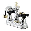 Kingston Brass KB160 4” Centerset Bathroom Faucets,Porcelain Cross