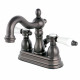 Kingston Brass KS160BPL 4" Centerset Bathroom Faucet,Porcelain Lever