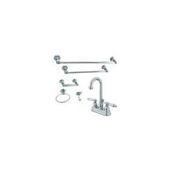 Kingston Brass KBK361 4" Centerset Faucets w/ 5 Pieces Bathroom Hardware