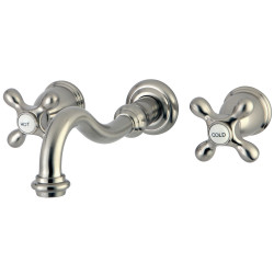Kingston Brass KS312AX Wall Mount Bathroom Faucets,Metal Cross