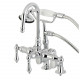 Kingston Brass CC61 Deck Mount Clawfoot Tub Filler With Hand Shower,Metal Lever