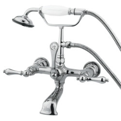 Kingston Brass CC55 Wall Mount Clawfoot Tub Filler With Hand Shower,Metal Lever