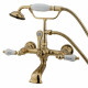 Kingston Brass CC55 Wall Mount Clawfoot Tub Filler With Hand Shower,H & C Porcelain Lever