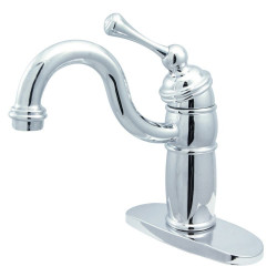 Kingston Brass KB148 Single Handle Bar Faucet w/ Brass Grid Strainer Drain