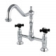 Kingston Brass KS117BPL/PKL/PKX 8” Center Bridge Kitchen Faucet Without Sprayer