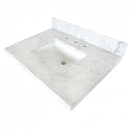 Kingston Brass KVPB3022M38SQ Carrara Marble Vanity Top With Square Sink
