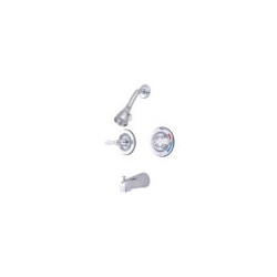 Kingston Brass KB66PL Tub & Shower Faucet With Volume Control,Porcelain Lever