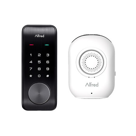 Alfred DB2W Smart Touchscreen Motorized Deadbolt Lock With Bluetooth And Wifi Connect,Key Override