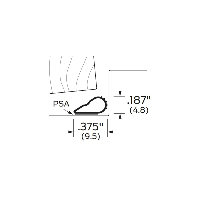 ZERO 488S Self-Adhesive Weather Stripping, Silicone Seal with PSA