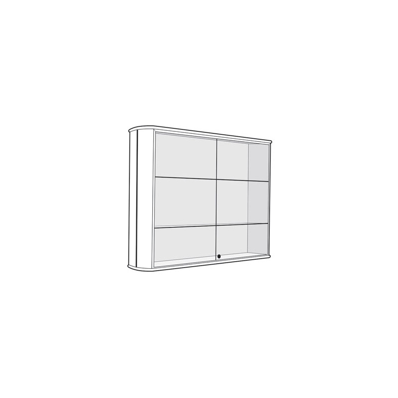 Peter Pepper ESW PepperMint Sliding Wall Mounted Showcase, Side Frame Finish - Natural Anodized Aluminum