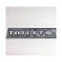  VINTAGE TOILET-Bright Polished Aluminum (350mm X 50mm) Signage
