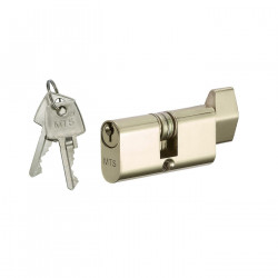 MTS C410 Key Outside, Turn Knob Inside Replacement Euro Profile Cylinder, 2 Keys, Keyed Alike in groups of 5