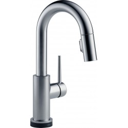 Delta 9959T-DST Single Handle Pull-Down Bar / Prep Faucet Featuring Touch2OĀ® Technology TrinsicĀ®