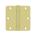 Deltana S35R4BB 3-1/2" x 3-1/2" x 1/4" Radius Hinge, Ball Bearing, Steel, Pair