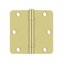 Deltana S35R4BB S35R4BB26D 3-1/2" x 3-1/2" x 1/4" Radius Hinge, Ball Bearing, Steel, Pair