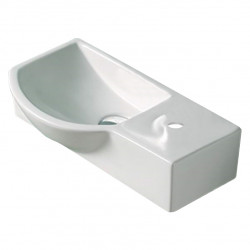 American Imaginations AI-28584 14.7-in. W Wall Mount White Bathroom Vessel Sink For 1 Hole Right Drilling