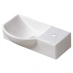 American Imaginations AI-28582 14.7-in. W Wall Mount White Bathroom Vessel Sink For 1 Hole Right Drilling
