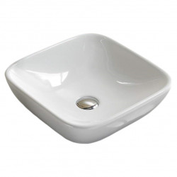 American Imaginations AI-28581 15.4-in. W Above Counter White Bathroom Vessel Sink For Deck Mount Deck Mount Drilling