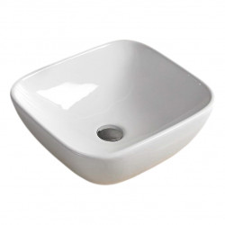 American Imaginations AI-28580 18.1-in. W Above Counter White Bathroom Vessel Sink For Deck Mount Deck Mount Drilling