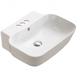American Imaginations AI-28544 20-in. W Above Counter White Bathroom Vessel Sink For 3H4-in. Center Drilling