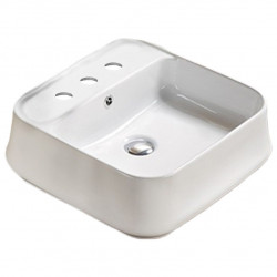 American Imaginations AI-28524 18.31-in. W Above Counter White Bathroom Vessel Sink For 3H8-in. Center Drilling